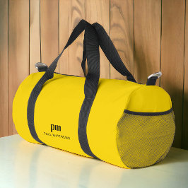 Bolso De Deporte Pequeño Monograma mínimo simple y amarillo mostaza nombre