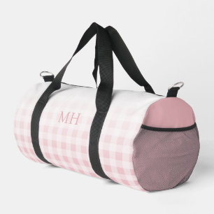 Bolso De Deporte Pequeño Monograma Moderno con Patrón de Cuadros Rosado Min