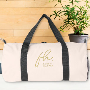 Bolso De Deporte Pequeño Monograma Moderno Minimalista Rubor Nombre de guió