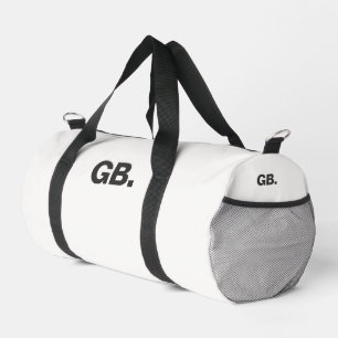Bolso De Deporte Pequeño Monograma Negrita Moderno Minimalista Blanco
