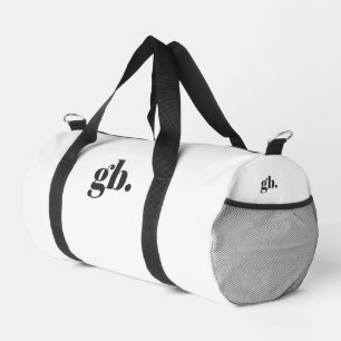 Bolso De Deporte Pequeño Monograma Negrita Vintage Elegante Blanco
