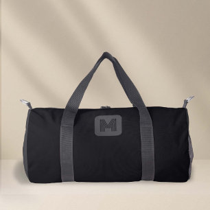 Bolso De Deporte Pequeño Monograma negro simple moderno Minimalista
