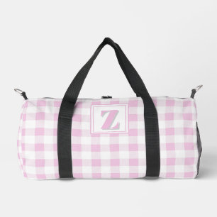 Bolso De Deporte Pequeño Monograma personalizable gingham rosa blanco elega