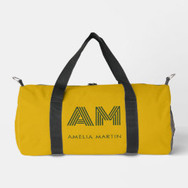 Bolso De Deporte Pequeño Monograma personalizado minimalista en mostaza y v