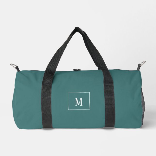 Bolso De Deporte Pequeño Monograma personalizado, verde agua por todas part (Anverso)