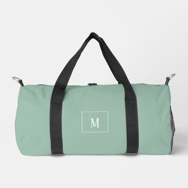 Bolso De Deporte Pequeño Monograma personalizado, verde salvia por todas pa (Anverso)
