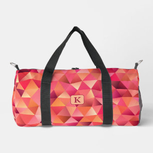 Bolso De Deporte Pequeño Monograma rosa del Naranja rojo geométrico Guay