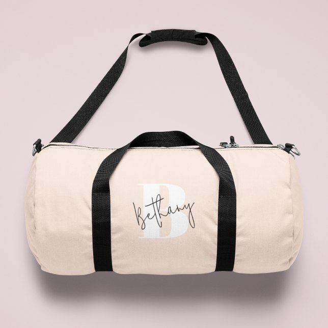 Bolso De Deporte Pequeño Monograma rosa Rubor elegante moderno (Subido por el creador)