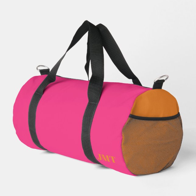 Bolso De Deporte Pequeño Monograma rosa y Naranja brillante (Esquina derecha)
