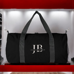 Bolso De Deporte Pequeño Monograma sencillo y elegante con un nombre verde