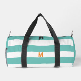 Bolso De Deporte Pequeño Monograma verde azulado de banda de cabana y Naran