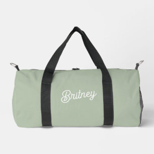 Bolso De Deporte Pequeño Monograma y nombre personalizados verde sabio mode