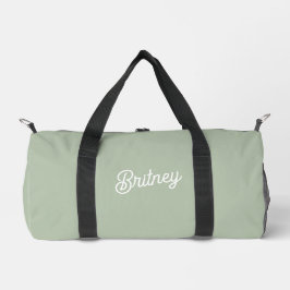 Bolso De Deporte Pequeño Monograma y nombre personalizados verde sabio mode