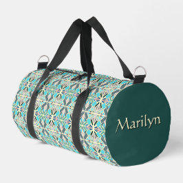 Bolso De Deporte Pequeño Mosaico de nombre personalizado turquesa varios co