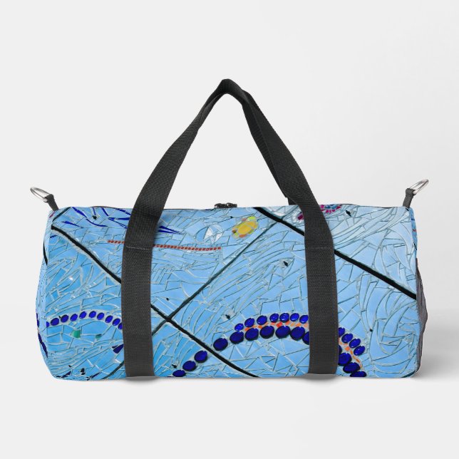 Bolso De Deporte Pequeño Mosaico Espejo Azul (Anverso)