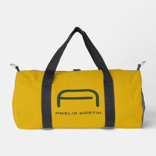 Bolso De Deporte Pequeño Mostaza minimalista y verde bosque