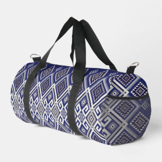Bolso De Deporte Pequeño Motivo Tribal Azul Marino en Patrón de Superficie
