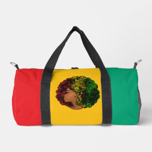 Bolso De Deporte Pequeño Mujer negra rasta afro rojo amarillo verde