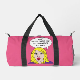 Bolso De Deporte Pequeño MUJER RETRO CON SU personalizado DE TEXTO