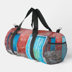 Bolso De Deporte Pequeño Muro rojo, azul y gris, puerta y ventana