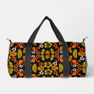 Bolso De Deporte Pequeño Naranja brillante Floral Tropical Patterado