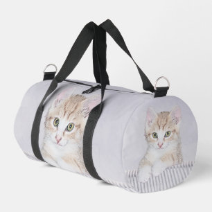Bolso De Deporte Pequeño Naranja Tabby Kitten Pintura Cuta Arte Original