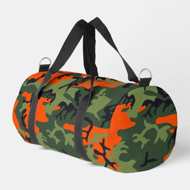 Bolso De Deporte Pequeño Naranja y Camuflaje Verde, Ejército (Esquina izquierda)