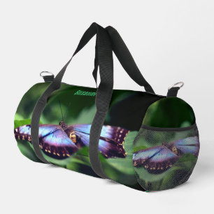 Bolso De Deporte Pequeño Naturaleza de la mariposa azul personalizada