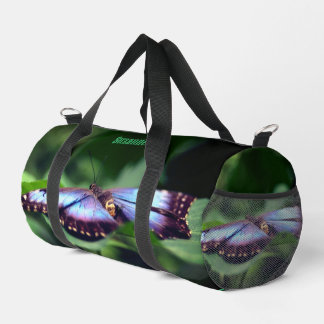 Bolso De Deporte Pequeño Naturaleza de la mariposa azul personalizada