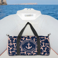 Nautical Bote Name Plush Naval Anchors Pattern