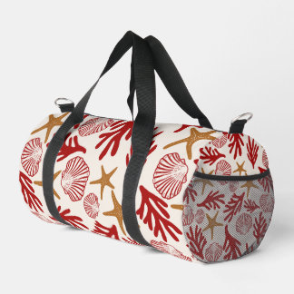 Bolso De Deporte Pequeño Nautical Shell Print Gym & Travel Bag