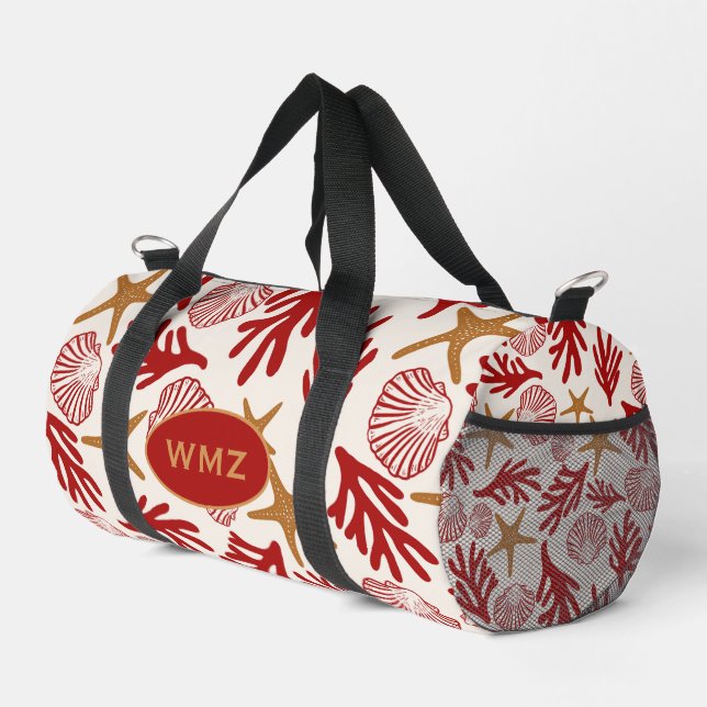 Bolso De Deporte Pequeño Nautical Shell Print Gym & Travel Bag (Esquina derecha)