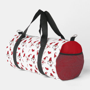 Bolso De Deporte Pequeño Navidades de Santa Claus ornamentales Patrón blanc