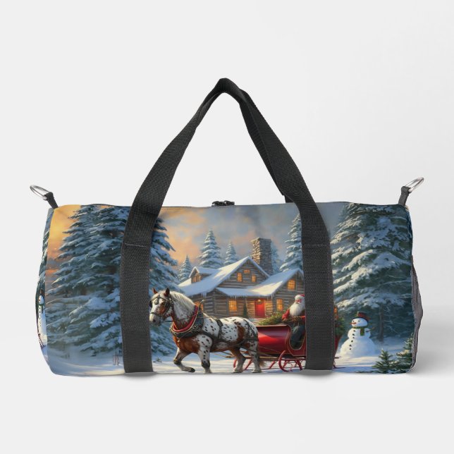 Bolso De Deporte Pequeño Navidades Sleigh Santa (Anverso)