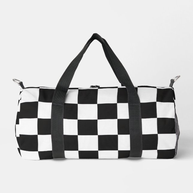Bolso De Deporte Pequeño Negrita clásica retro negro y blanco revisado (Anverso)
