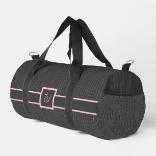 Bolso De Deporte Pequeño Negro con rayas rosadas