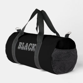 Bolso De Deporte Pequeño Negro Con Texto Gris Sobre Color Sólido Negro