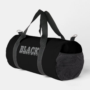 Bolso De Deporte Pequeño Negro Con Texto Gris Sobre Color Sólido Negro