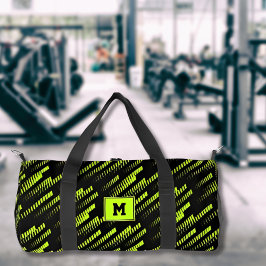 Bolso De Deporte Pequeño Neon Green Abstract Geometric Personalizado Gym Sp