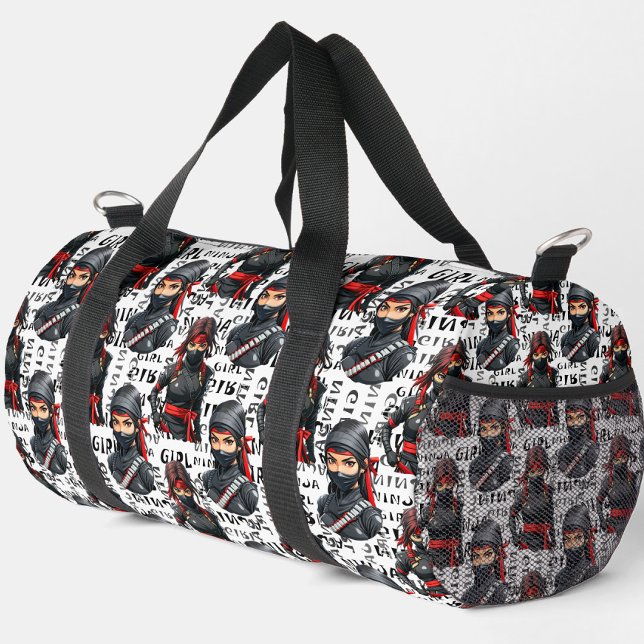 Bolso De Deporte Pequeño Ninja Girls Anime With Text Pattern Design (Subido por el creador)