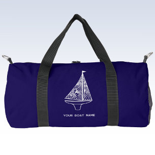 Bolso De Deporte Pequeño Nombramiento de barco de vela Nautical Naval Blue