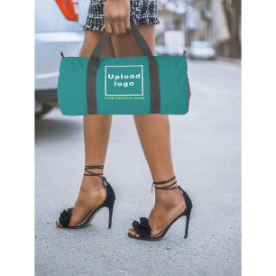 Bolso De Deporte Pequeño Nombre comercial y logotipo en verde Verde azulado