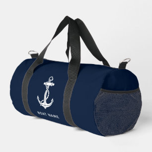Bolso De Deporte Pequeño Nombre de barco azul marino náutico personalizado 
