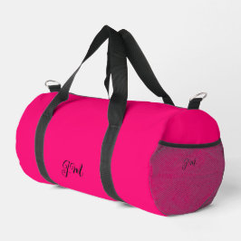 Bolso De Deporte Pequeño Nombre de las iniciales del color sólido rosa del 