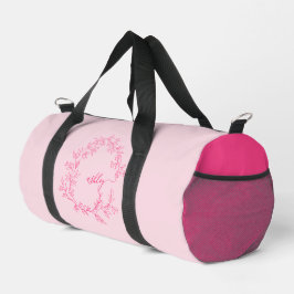 Bolso De Deporte Pequeño Nombre de monograma rosa caliente Chica Script Dep