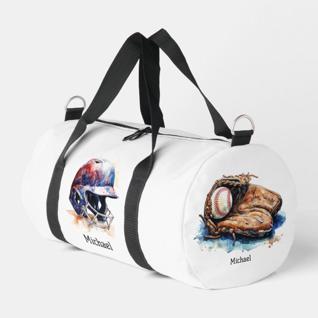 Bolso De Deporte Pequeño Nombre del casco del entrenador de béisbol (Esquina izquierda)