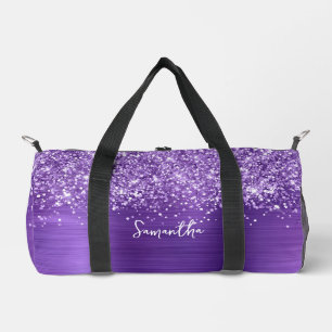 Bolso De Deporte Pequeño Nombre Glam de Amatista Púrpura Brillante