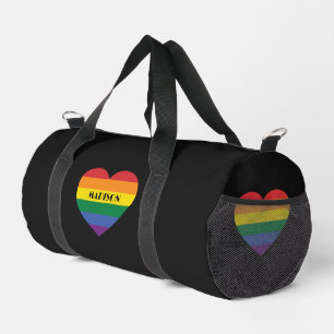 Bolso De Deporte Pequeño Nombre personalizado Amor arcoiris