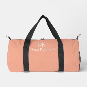 Bolso De Deporte Pequeño Nombre Personalizado Coral Melocotón Elegante Míni