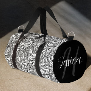 Bolso De Deporte Pequeño nombre personalizado de arte pintado en blanco y n